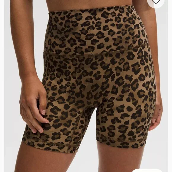 Lululemon NWT lululemon Align No Lin High-Rise Short 6 size 10 True Leopard Mul